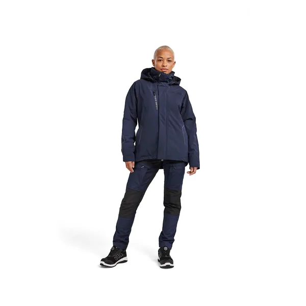 Jakke lettfôret Dame Mørk Marineblå/Svart