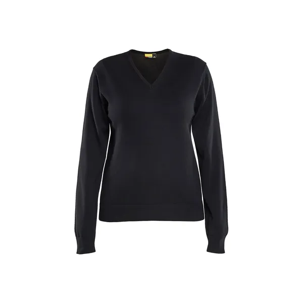 Genser strikket, dame. V-hals. Svart