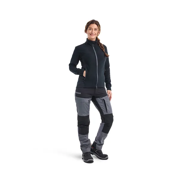 Mikrofleecejakke Dame Svart/Mellomgrå